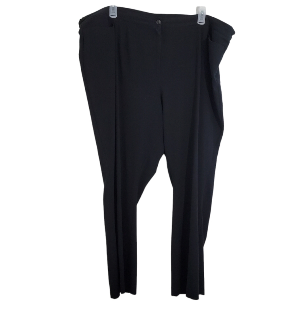 Maggie Barnes For Catherines Right Fit Curvy Pants 24W Blk ~Pre-Owned Flat Panel